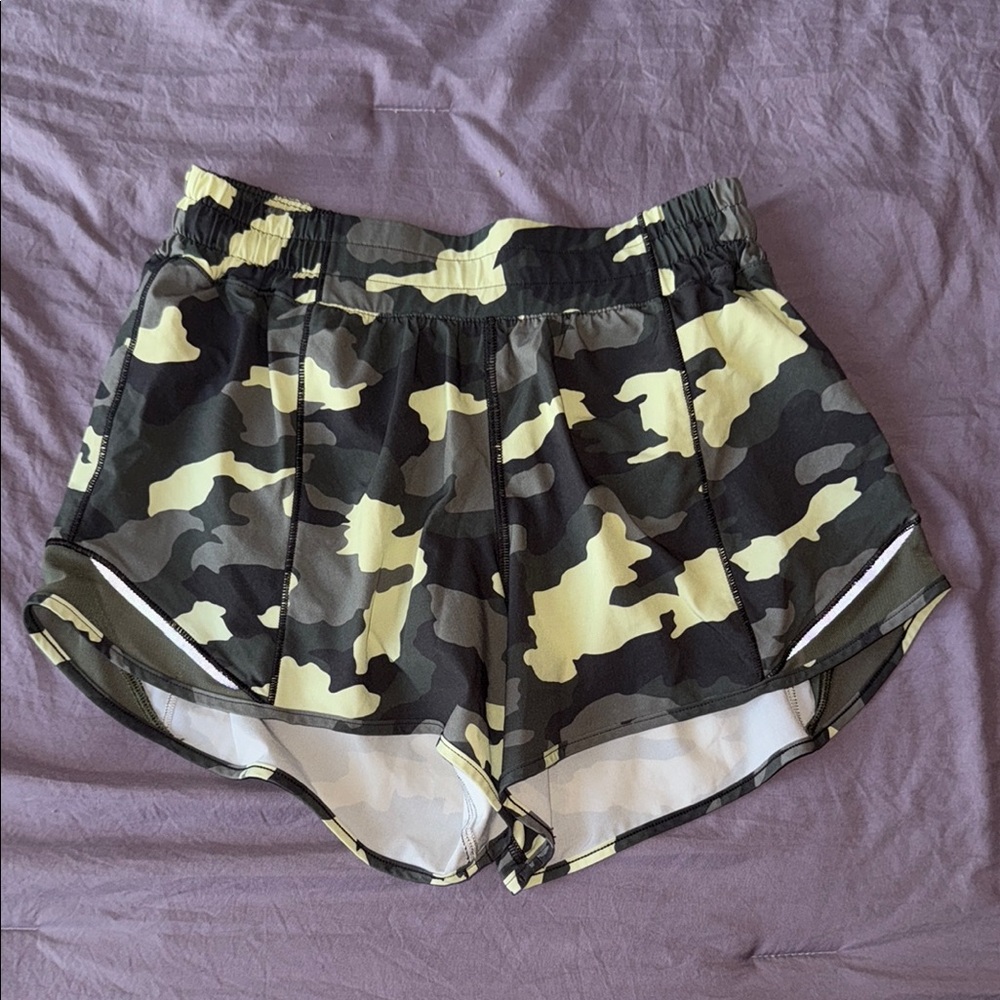 lululemon athletica Camo Athletic Shorts - Green and Yellow